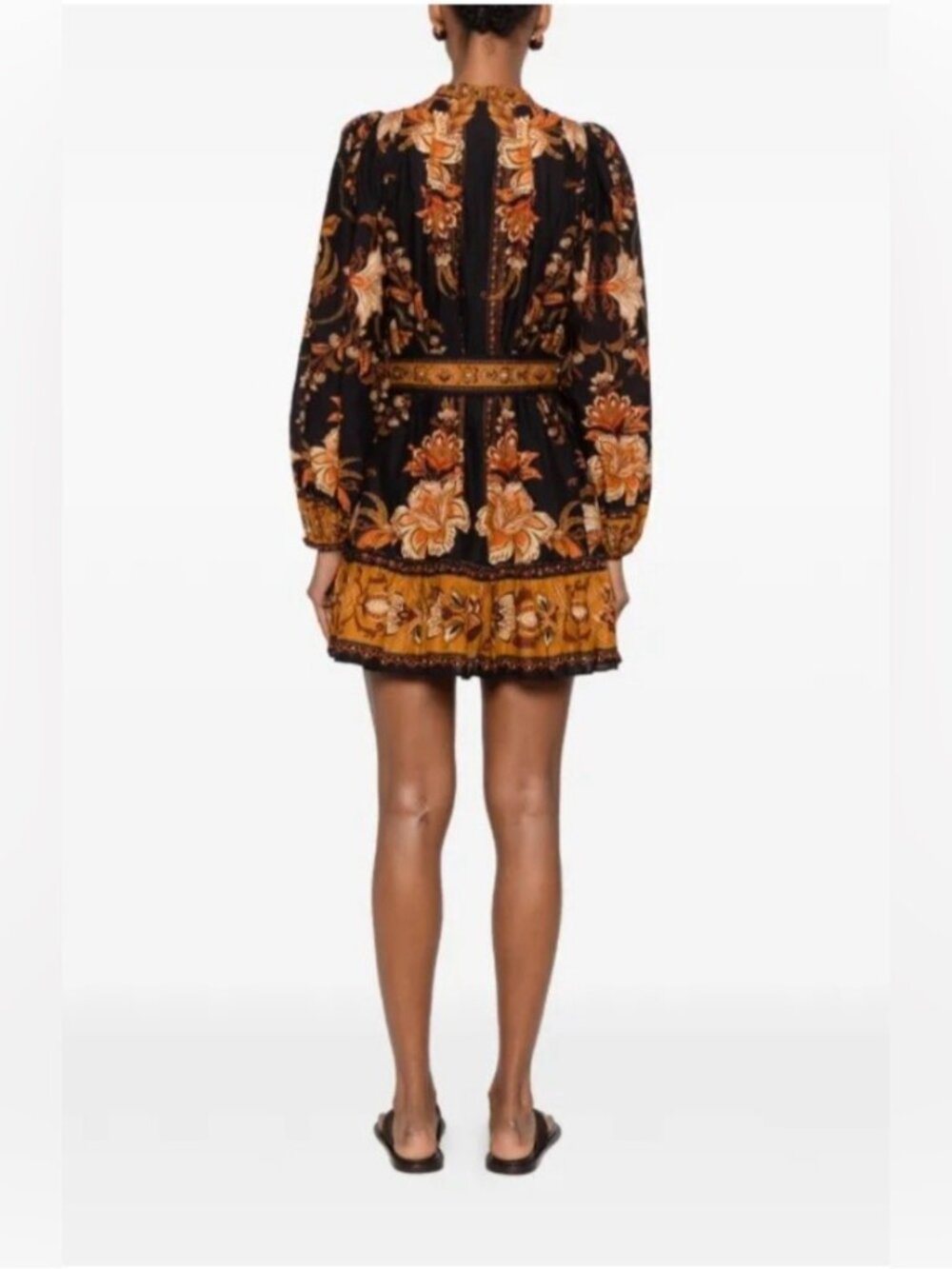 NWT Size M - Farm Rio Majestic Garden Long-Sleeve Button-Front Mini Dress - Picture 8 of 14